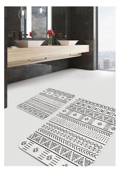 Czarno-białe dywaniki łazienkowe zestaw 2 szt. 60x100 cm – Mila Home