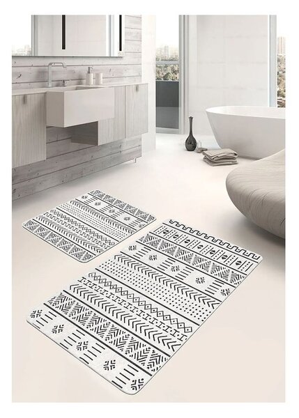 Czarno-białe dywaniki łazienkowe zestaw 2 szt. 60x100 cm – Mila Home
