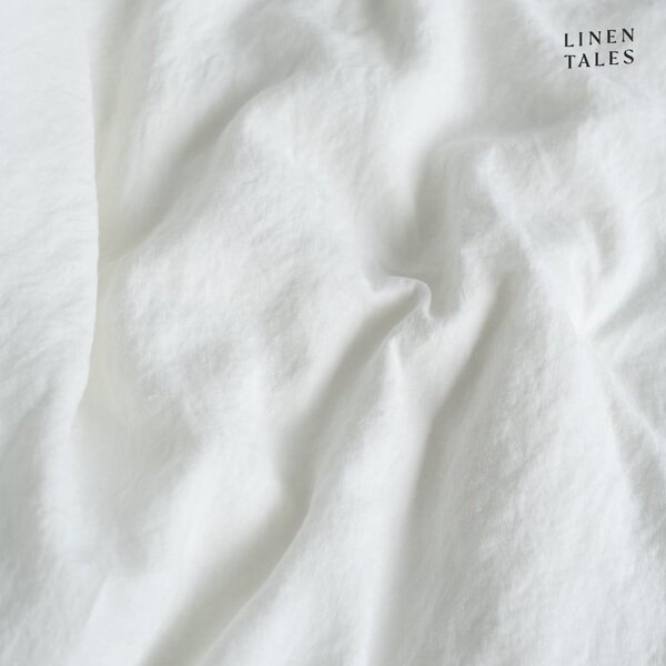 Białe lniane prześcieradło z gumką 140x200 cm White – Linen Tales