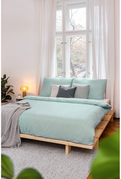 Zielona pościel dwuosobowa z mikrosatyny 200x200 cm Basic – Bonami Essentials