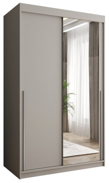 Szafa przesuwna z lustrem Garderoba SIMA T2 120 kaszmir + u. srebrny