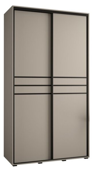 Szafa przesuwna wysoka Dakota 10 130, gł. 45 cm kaszmir + kaszmir + czarny