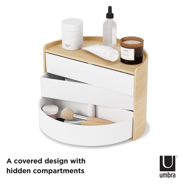Naturalny obrotowy organizer łazienkowy Moona – Umbra