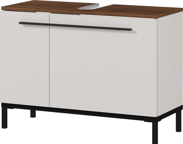 Szarobeżowa szafka pod umywalkę w dekorze orzecha 80x59 cm Yonkers – Germania