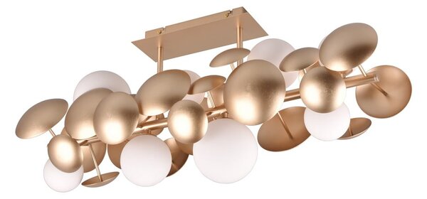 Lampa sufitowa w biało-złotym kolorze ze szklanym kloszem 76x22 cm Bubble – Trio Select