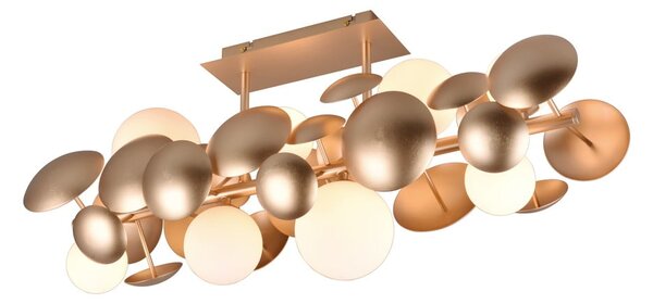 Lampa sufitowa w biało-złotym kolorze ze szklanym kloszem 76x22 cm Bubble – Trio Select