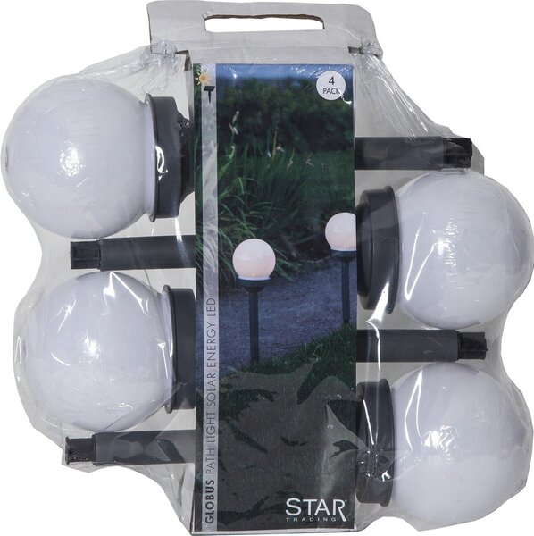 Zestaw 4 solarnych lamp ogrodowych Star Trading Globus, wys. 27 cm