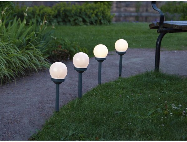 Zestaw 4 solarnych lamp ogrodowych Star Trading Globus, wys. 27 cm