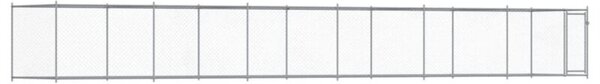 Klatka dla psa, z drzwiami, szara, 12x2x1,5 m, stal