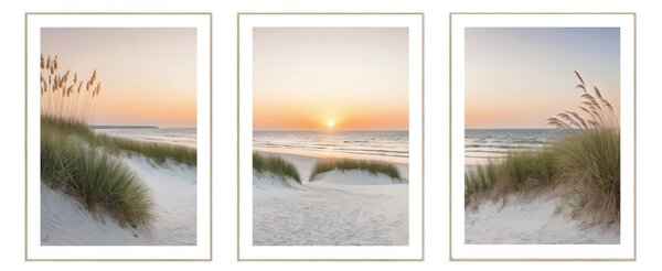 Obrazy zestaw 3 szt. 30x40 cm Sunrise on the Beach