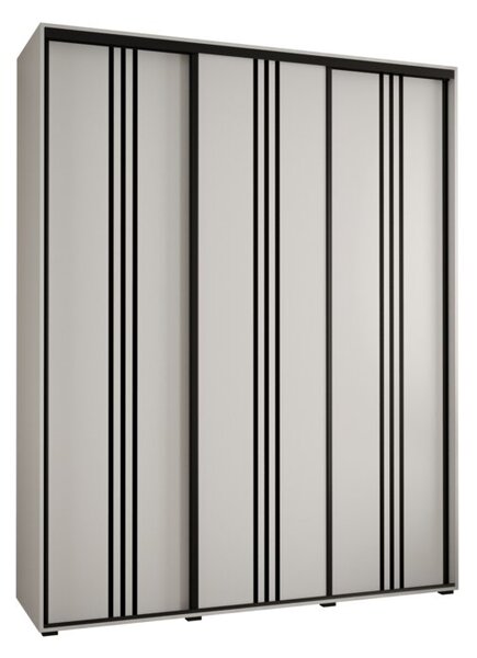 Szafa przesuwna wysoka Davos 6 190, gł. 45 cm biały + biały + czarny