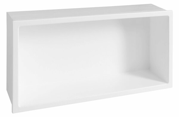 POLYSAN 1301-53 Inserta Półka do zabudowy do płytek, 51 x 27 cm, odlew marmurowy, biały