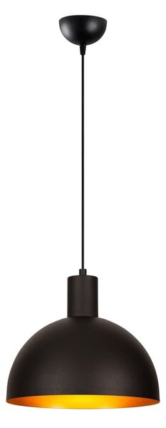 Czarna/w kolorze złota lampa wisząca z metalowym kloszem ø 30 cm Bakh – Opviq lights