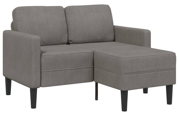 Sofa 2-osobowa z szezlongiem w ksztaÅcie litery l, jasnoszara