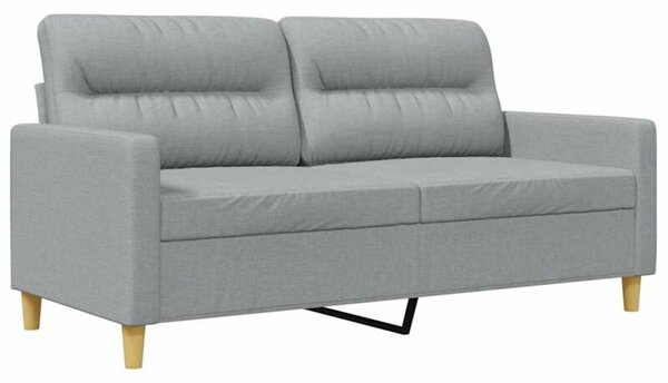 Sofa 2-osobowa, jasnoszara, 140 cm, tapicerowana tkaninÄ