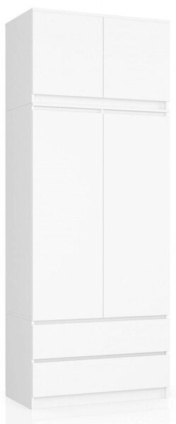 Szafa do sypialni, nadstawka, DORMI, 90x51x234 cm, biel, mat | TYLETEGOTU