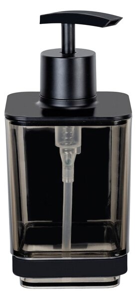 Czarny samoprzylepny plastikowy dozownik do mydła 340 ml Quadro – Wenko