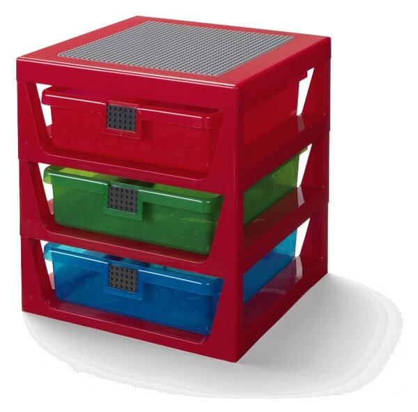 Czerwony organizer z 3 szufladami Storage - LEGO®