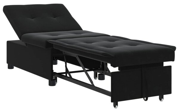 Nowoczesna sofa z funkcjÄ spania w aksamicie czarna