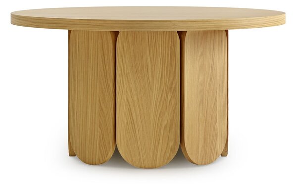 Naturalny okrągły stolik z blatem w dekorze dębu 78x78 cm Soft – Woodman