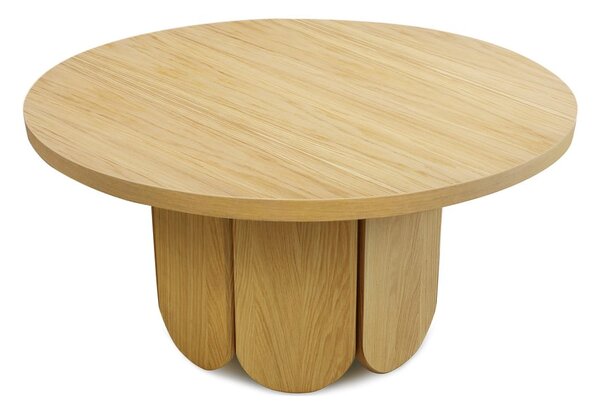 Naturalny okrągły stolik z blatem w dekorze dębu 78x78 cm Soft – Woodman