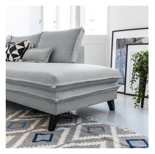 Jasnoszara rozkładana sofa w kształcie litery "U" Miuform Charming Charlie, prawostronna