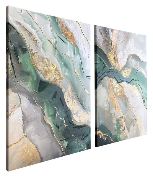 Obrazy z ręcznie malowanymi elementami zestaw 2 szt. 50x70 cm Aventurine – Styler