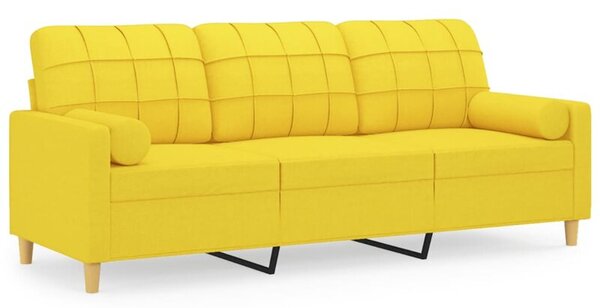 Sofa 3-osobowa z poduszkami, Å¼Ã³Åta, 180 cm, tkanina