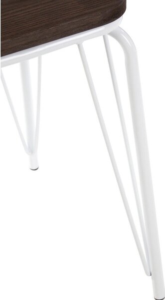 Biały/w ciemnym naturalnym kolorze stołek z litego drewna wiązu District – Premier Housewares