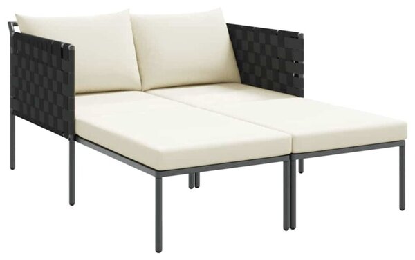 Leżak antracyt 153 x 115 x 69.5 cm stal malowana proszkowo