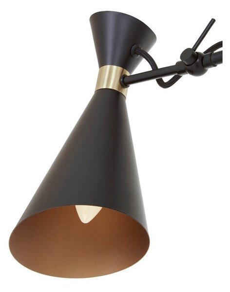 Czarna/w kolorze złota metalowa lampa wisząca z metalowym kloszem Linox – Premier Housewares