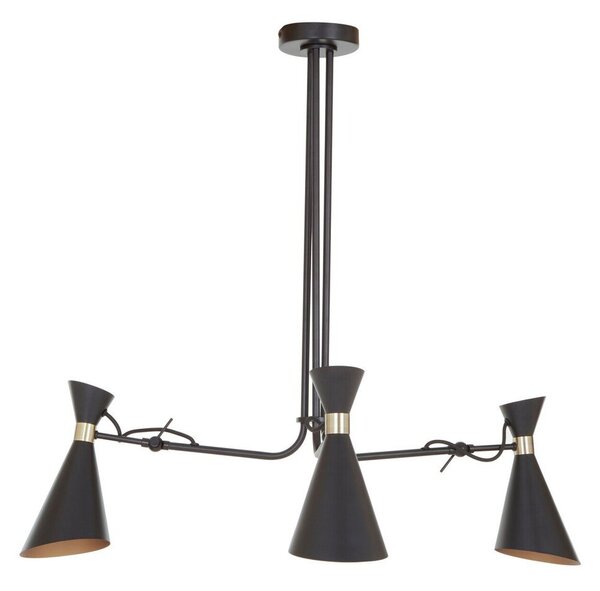 Czarna/w kolorze złota metalowa lampa wisząca z metalowym kloszem Linox – Premier Housewares