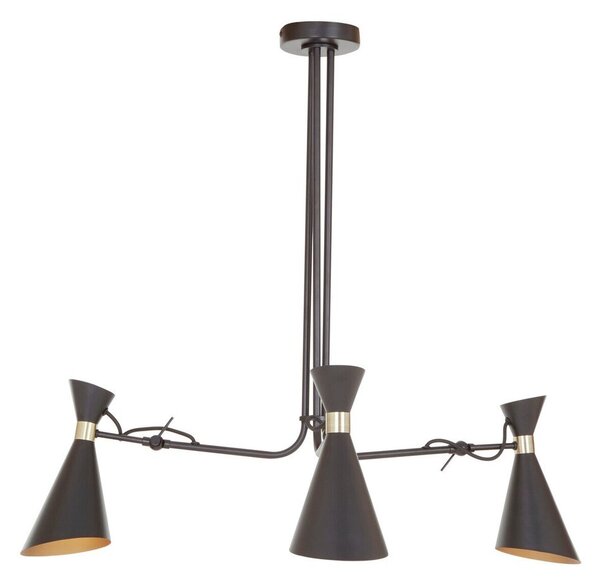 Czarna/w kolorze złota metalowa lampa wisząca z metalowym kloszem Linox – Premier Housewares