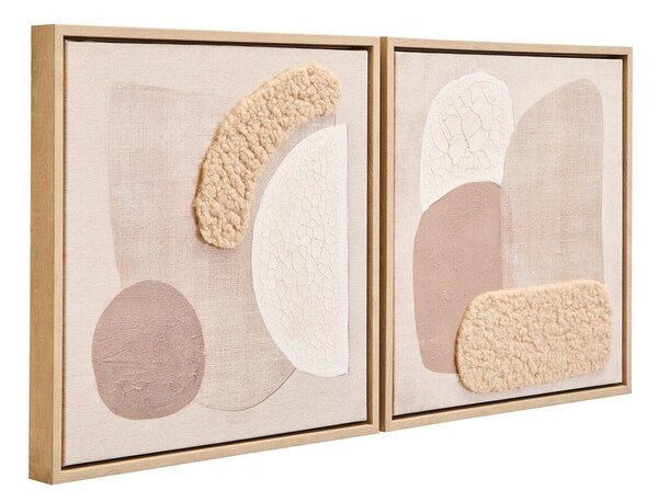 Obrazy zestaw 2 szt. 3D z ramą w zestawie/na płótnie 40x40 cm Astratto – Premier Housewares