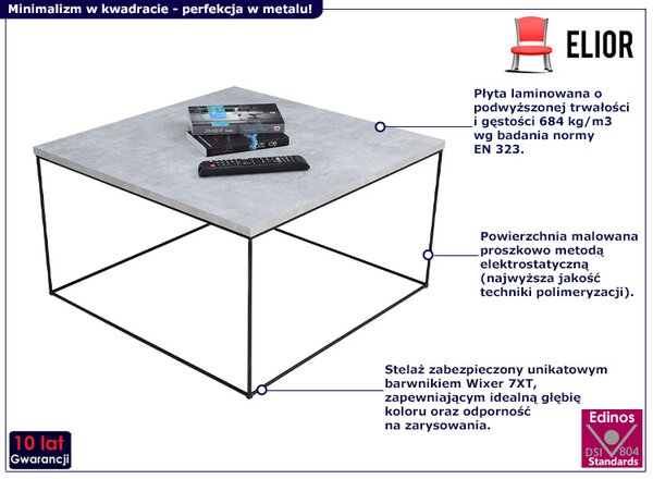 Nowoczesny stolik kawowy beton L0-P80