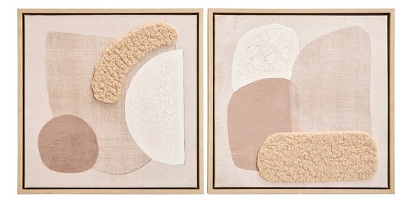 Obrazy zestaw 2 szt. 3D z ramą w zestawie/na płótnie 40x40 cm Astratto – Premier Housewares