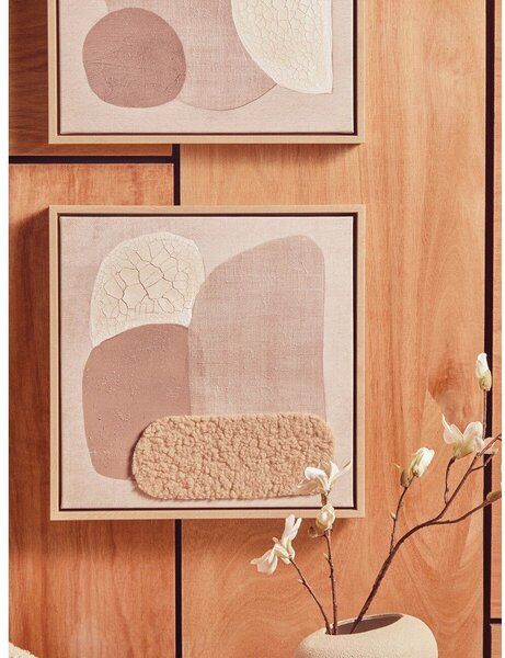 Obrazy zestaw 2 szt. 3D z ramą w zestawie/na płótnie 40x40 cm Astratto – Premier Housewares