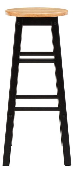 Czarny/w naturalnym kolorze hoker z litego drewna kauczukowego (wysokość siedziska 74 cm) Chester – Premier Housewares