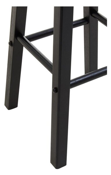 Czarny/w naturalnym kolorze hoker z litego drewna kauczukowego (wysokość siedziska 74 cm) Chester – Premier Housewares