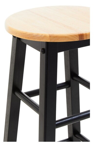 Czarny/w naturalnym kolorze hoker z litego drewna kauczukowego (wysokość siedziska 74 cm) Chester – Premier Housewares