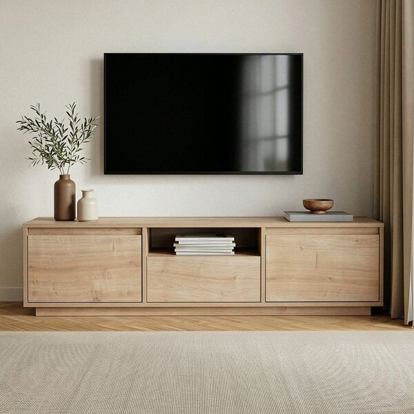 Szafka pod TV w dekorze dębu w naturalnym kolorze 160x42x30 cm Sentinel – Kalune Design