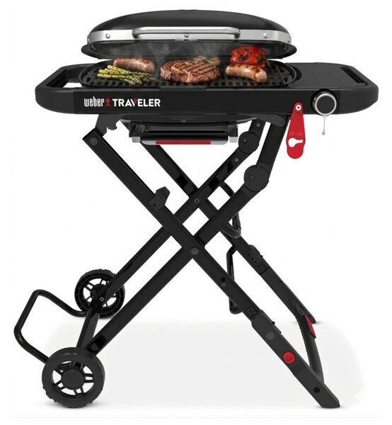 Grill ogrodowy gazowy WEBER Traveler Compact 1501747 Zamykany, żeliwny ruszt, półki boczne, termometr