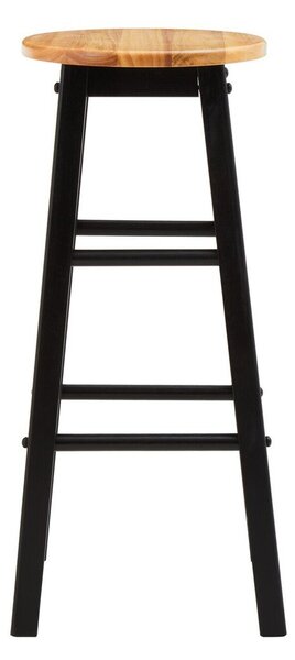 Czarny/w naturalnym kolorze hoker z litego drewna kauczukowego (wysokość siedziska 74 cm) Chester – Premier Housewares