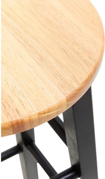 Czarny/w naturalnym kolorze hoker z litego drewna kauczukowego (wysokość siedziska 74 cm) Chester – Premier Housewares