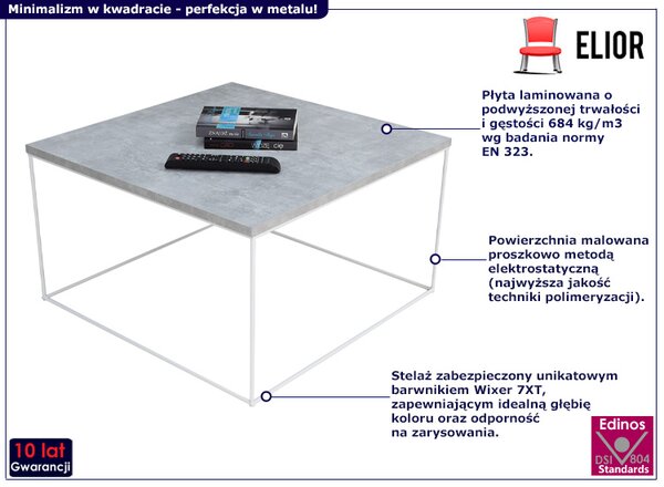Kwadratowy stolik kawowy beton C6-D94