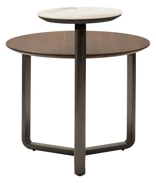 Brązowy okrągły stolik z litego drewna eukaliptusowego 55x67 cm Imperia – Premier Housewares