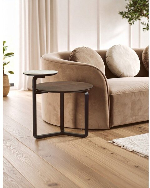 Brązowy okrągły stolik z litego drewna eukaliptusowego 55x67 cm Imperia – Premier Housewares