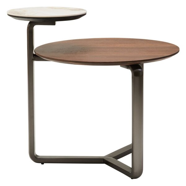Brązowy okrągły stolik z litego drewna eukaliptusowego 55x67 cm Imperia – Premier Housewares
