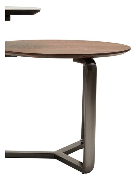 Brązowy okrągły stolik z litego drewna eukaliptusowego 55x67 cm Imperia – Premier Housewares