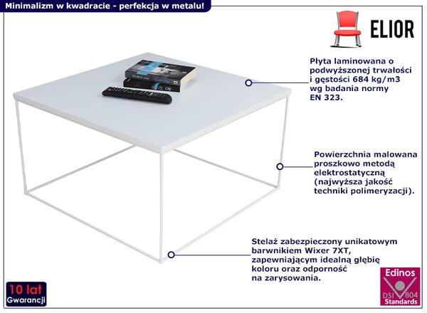 Biały druciany stolik kawowy G0-G49